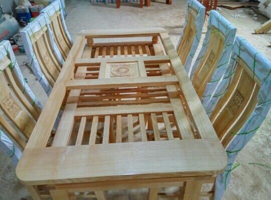 bộ bàn ăn 6 ghế mặt kính giá rẻ